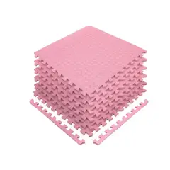GENERICO - Pack X 4 Tatami Alfombra Encastrable 60x60x1.2cm Goma Eva ROSA