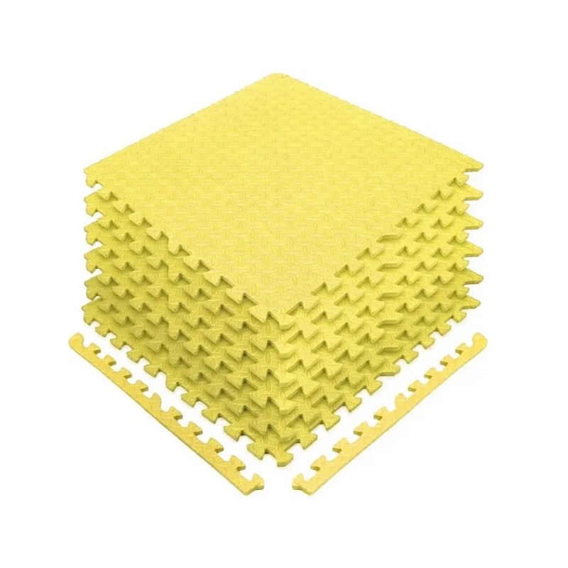 GENERICO - Pack X 4 Tatami Alfombra Encastrable 60x60x1.2cm Goma Eva Amarillo