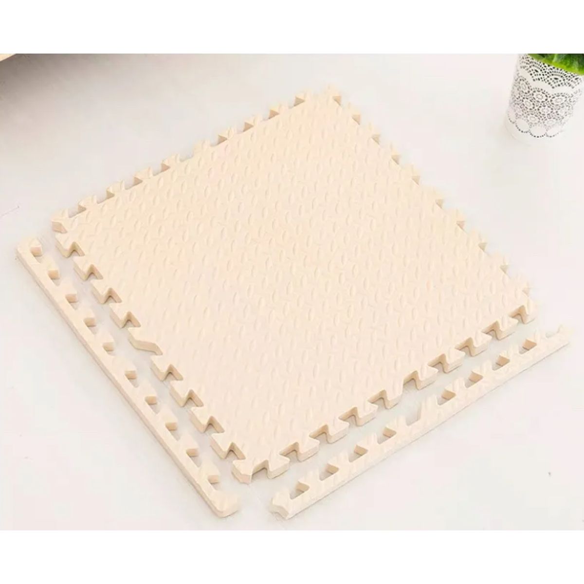 GENERICO - Pack X 4 Tatami Alfombra Encastrable 60x60x1.2cm Goma Eva Beig