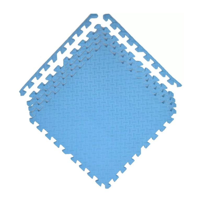 GENERICO - Pack X 4 Tatami Alfombra Encastrable 60x60x1.2cm Goma Eva Celeste