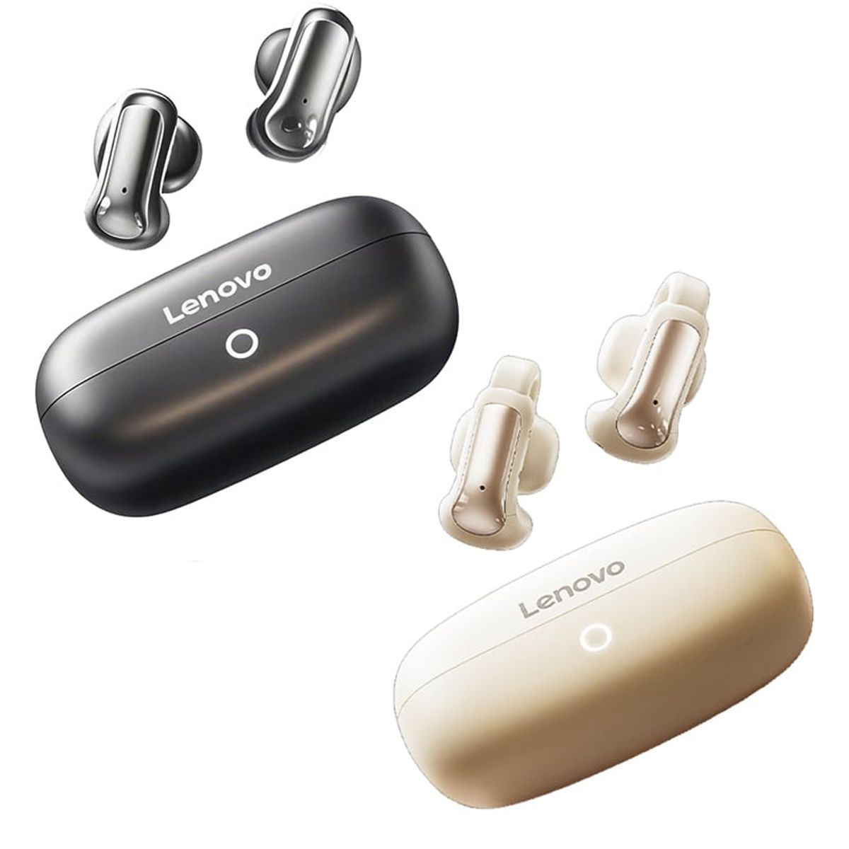 LENOVO - Set 2 Audífonos Lenovo TA400 ENC Bluetooth 5.4 Negro Y Blanco