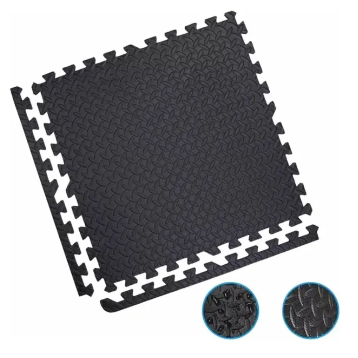 GENERICO - Pack X 4 Tatami Alfombra Encastrable 60x60x1.2cm Goma Eva Negro