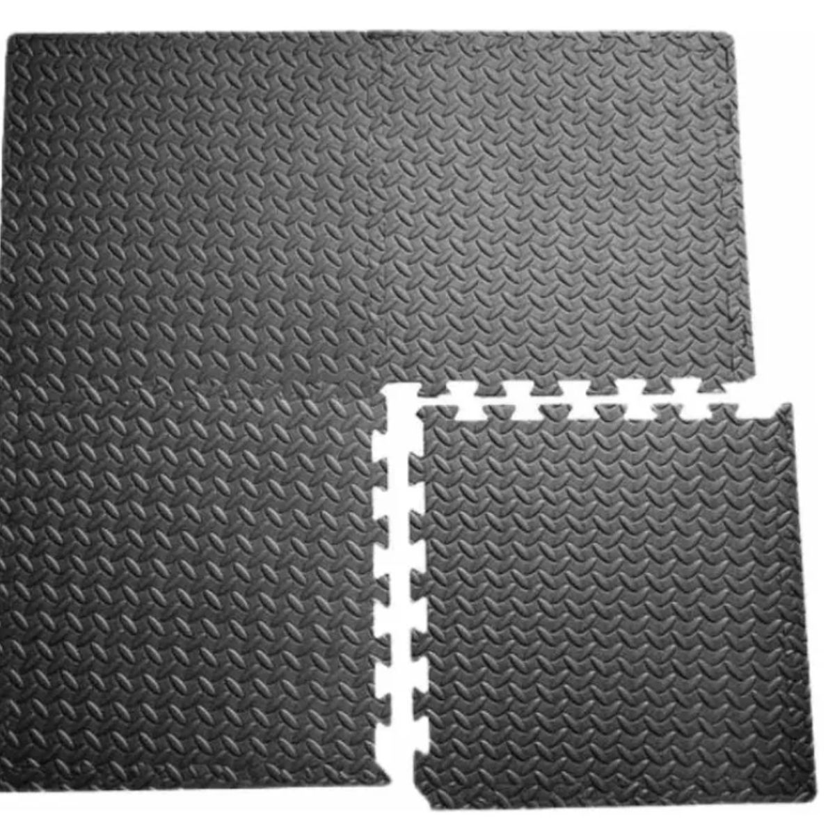 GENERICO - Pack X 4 Tatami Alfombra Encastrable 60x60x1.2cm Goma Eva Negro