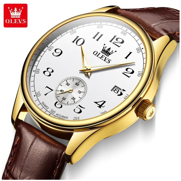 Reloj Analogo para Hombre con Movimiento Cuarzo Preciso Diseno Clasico Cuarzo Japones Cafe TALLA UNICA