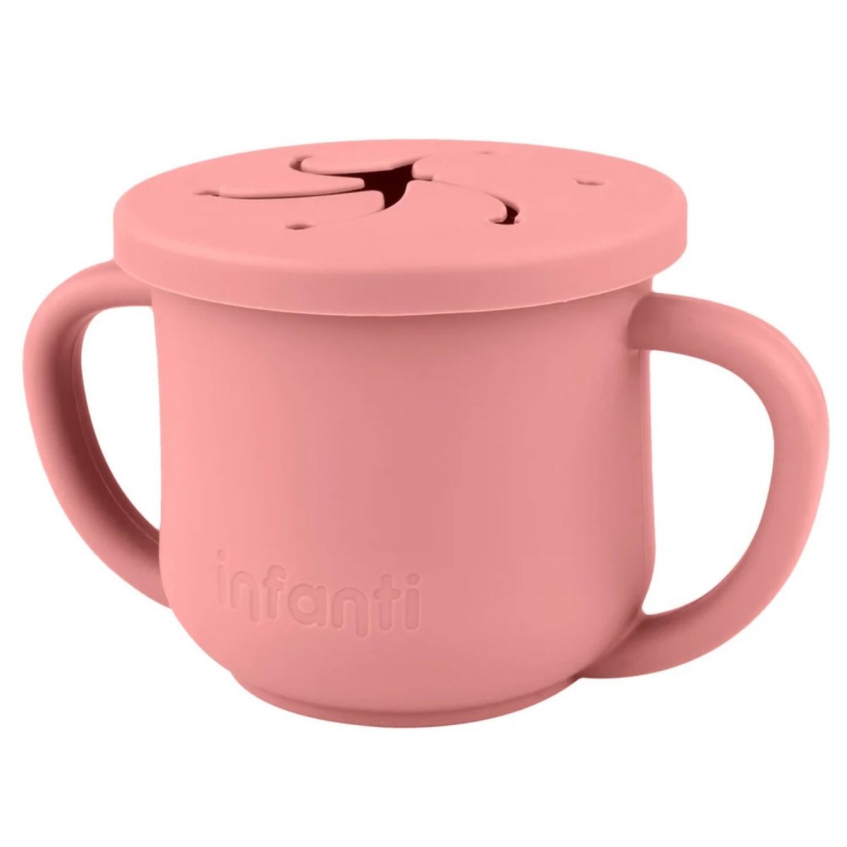 INFANTI - Vaso Silicona 2 en 1 con asas y bombilla 225ml Infanti Rosa
