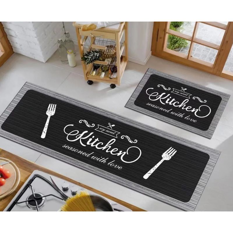 GENERICO - Pack 2 Alfombra De Cocina Antideslizante Piso Entrada De Baño