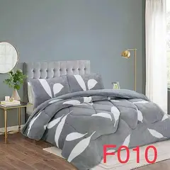 GENERICO - Plumon Cobertor de invierno plush y chiporro 2 plazas - Diseño Gris