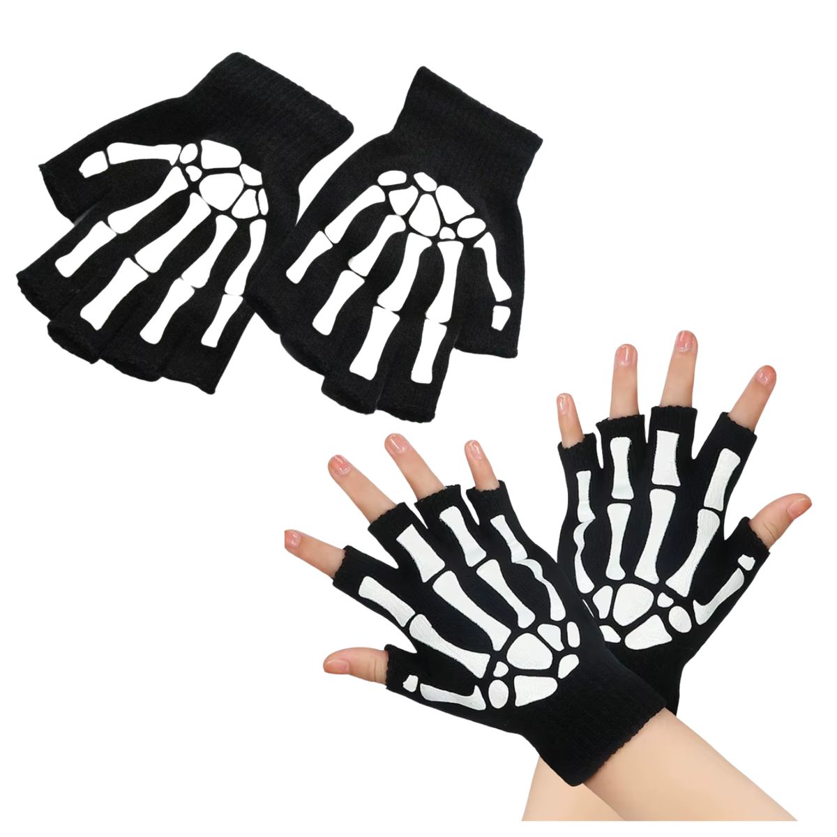 EKOL TACTICA MILITAR - Guantes Manga Calavera Hombre Mujer Sin Dedos Bicicleta Moto