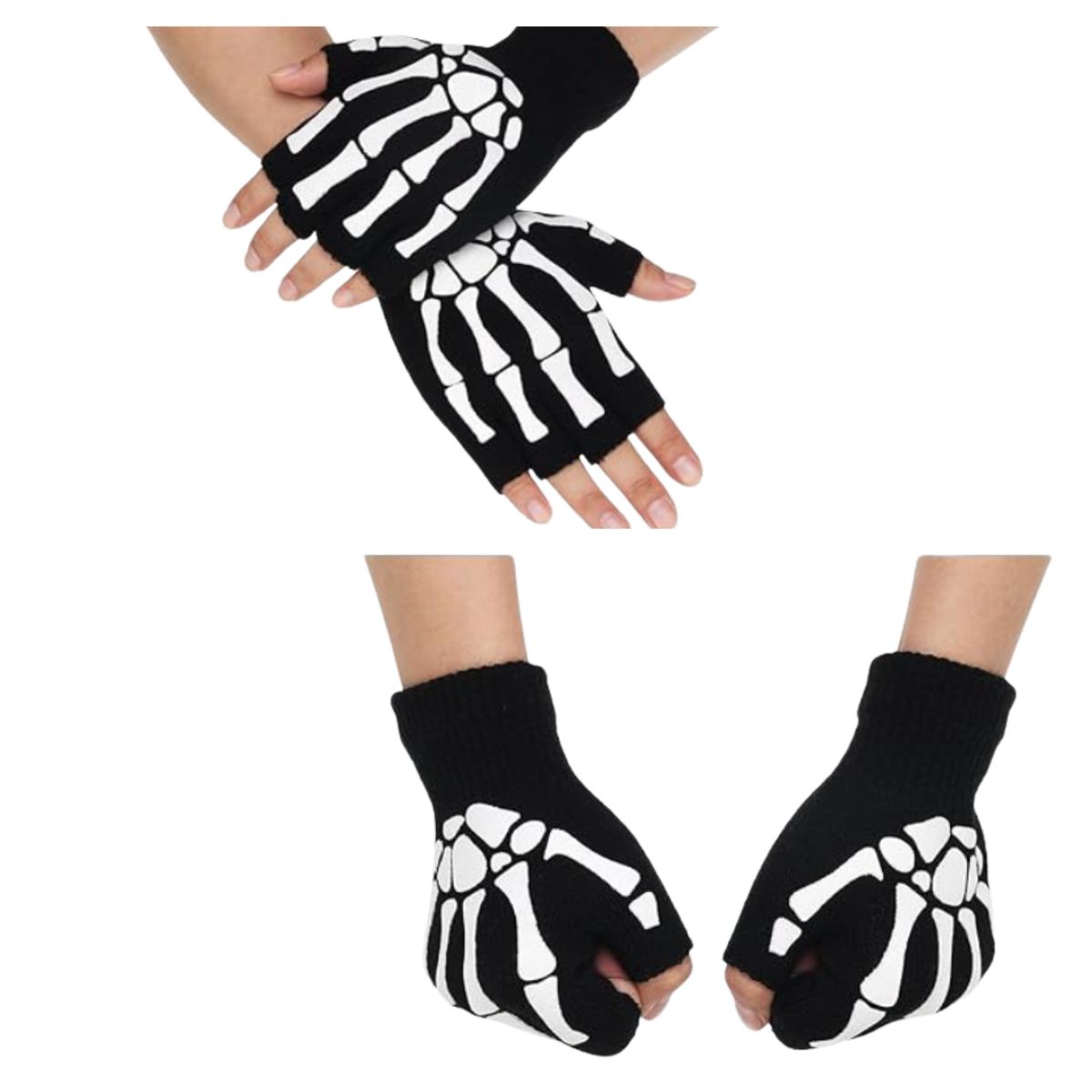 EKOL TACTICA MILITAR - Guantes Manga Calavera Hombre Mujer Sin Dedos Bicicleta Moto