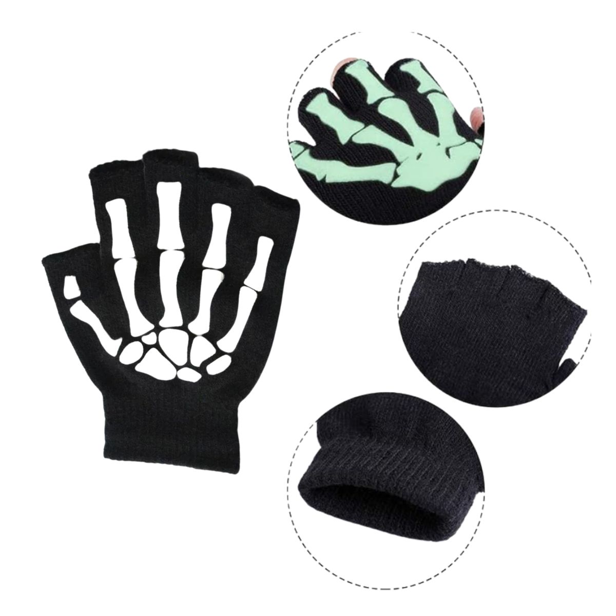 EKOL TACTICA MILITAR - Pack 12 Guantes Manga Calavera Hombre Mujer Sin Dedos Bicicleta Moto