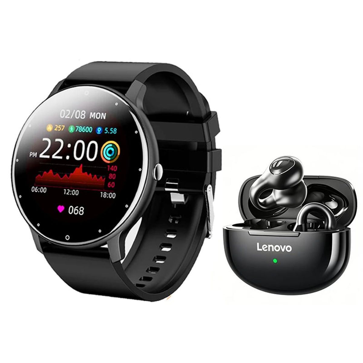 LENOVO - Audífonos Lenovo TA420 Negro Bluetooth y Fit Pro reloj inteligente B