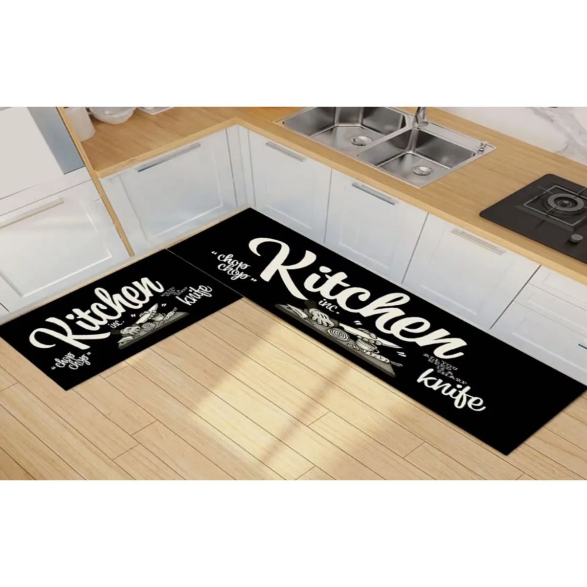 GENERICO - Pack 2 Alfombra De Cocina Antideslizante Piso Entrada De Baño