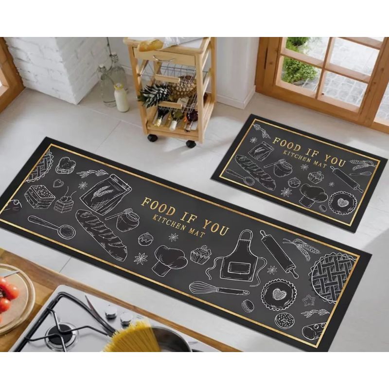 GENERICO - Pack 2 Alfombra De Cocina Antideslizante Piso Entrada De Baño
