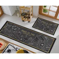 GENERICO - Pack 2 Alfombra De Cocina Antideslizante Piso Entrada De Baño