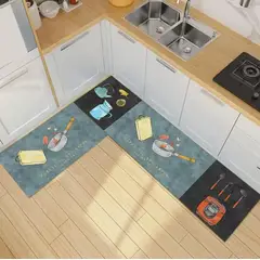 GENERICO - Pack 2 Alfombra De Cocina Antideslizante Piso Entrada De Baño