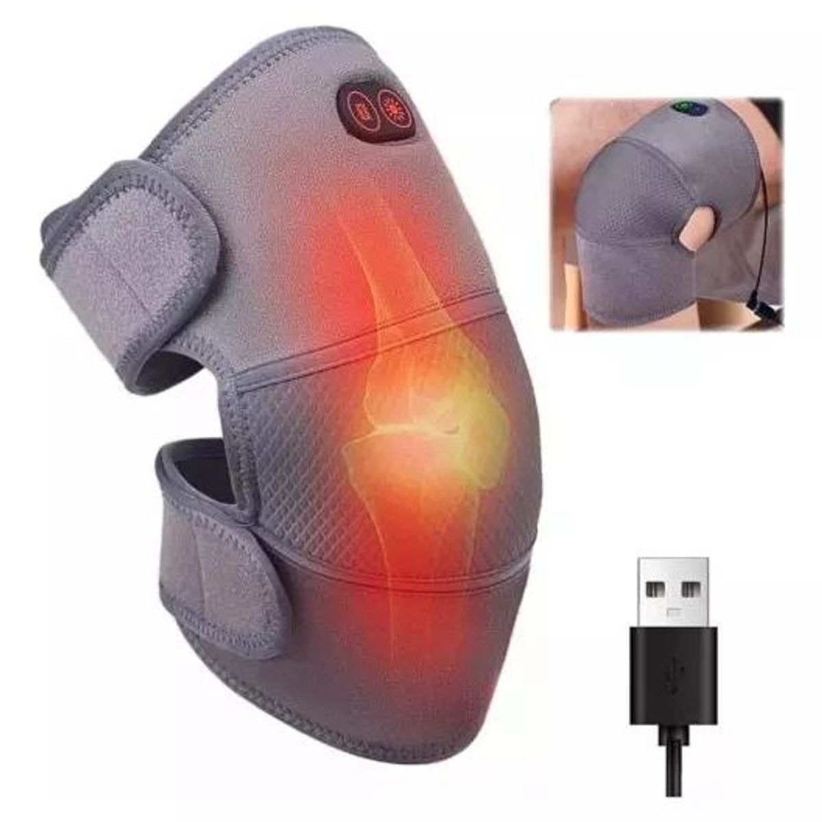 GENERICO - Rodillera Calefacción Compresa Caliente 2 en 1 con Usb Original