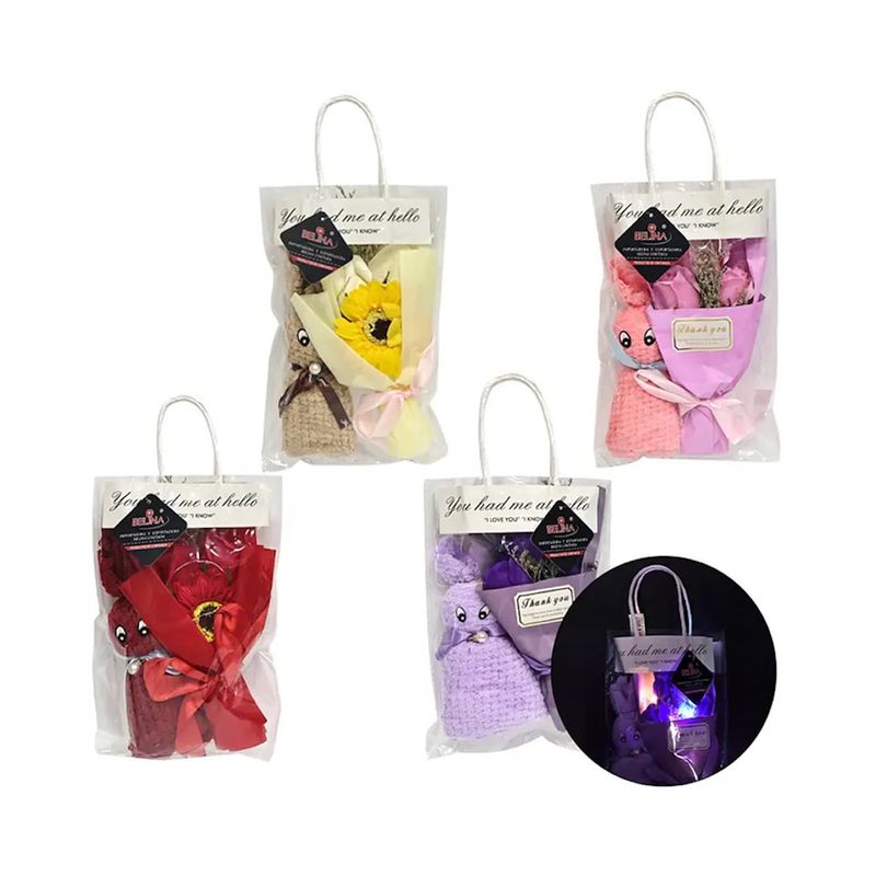 GENERICO - Bolsa De Regalo Iluminada Ramo De Flores 23cm