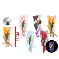GENERICO - Ramo De Flores Tulipanes Artificiales Con Luces 28cm
