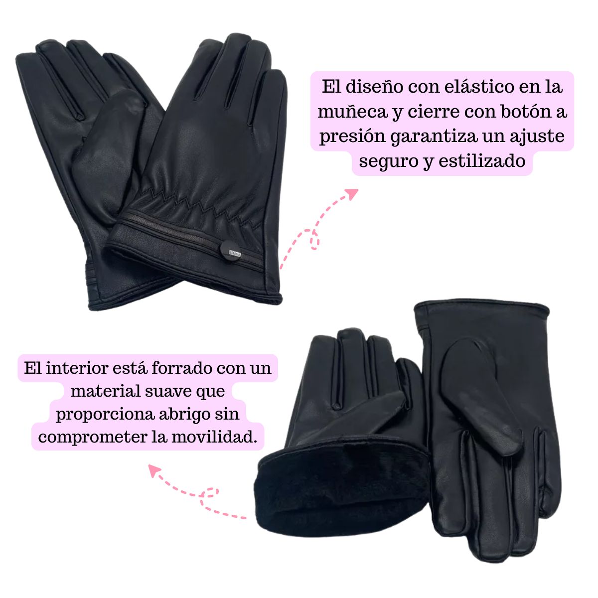 EKOL TACTICA MILITAR - Guantes Cuero Sintético Mujer Invierno