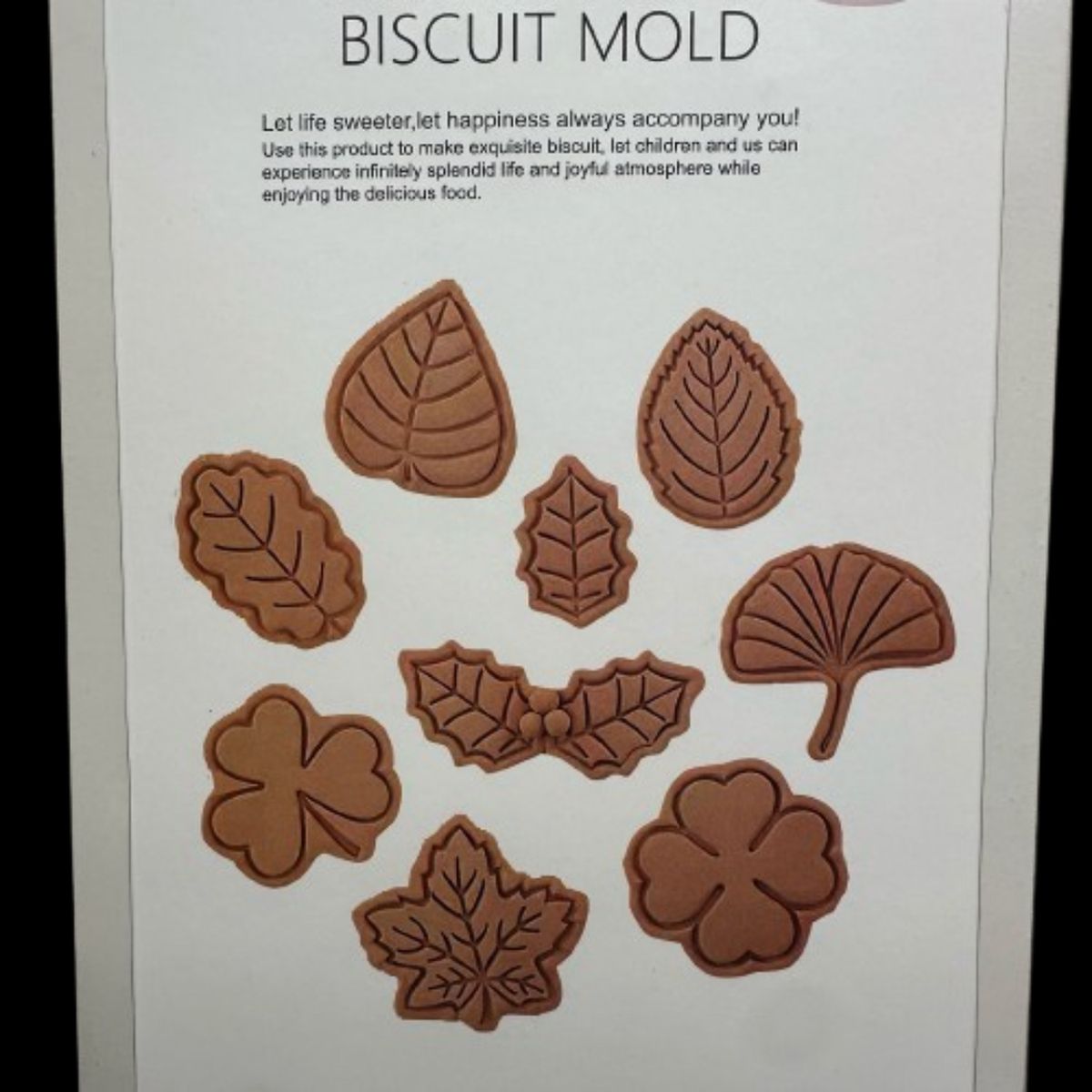 GENERICO - Cortador Galletas Hojas Estampadas 8 Diseños
