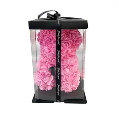 GENERICO - Caja De Regalo Oso De Rosa De Goma Eva Rosa