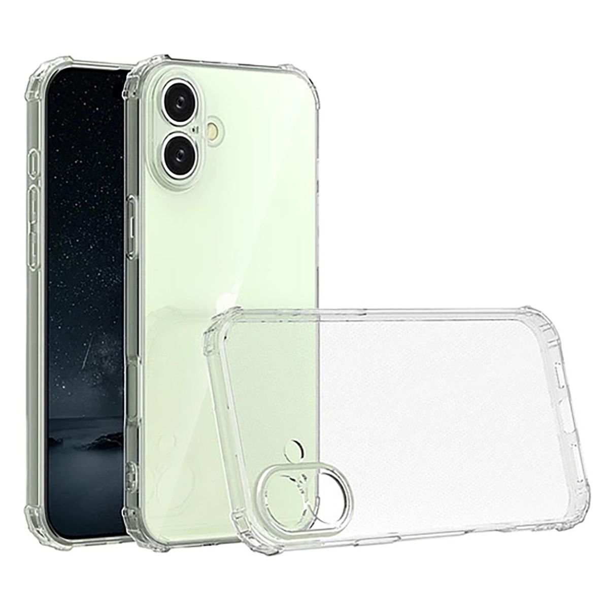 GENERICO - Carcasa Para iphone 16 Transparente + Mica de Vidrio