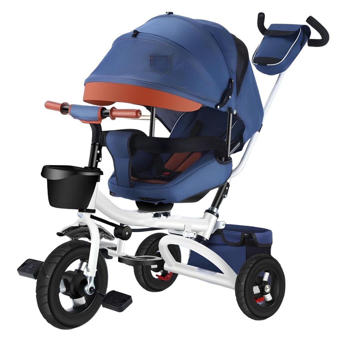 LUBABYCAS - Triciclo Reversible Y Plegable Con Accesorios Azul Lubabycas
