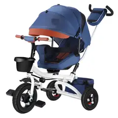 LUBABYCAS - Triciclo Reversible Y Plegable Con Accesorios Azul