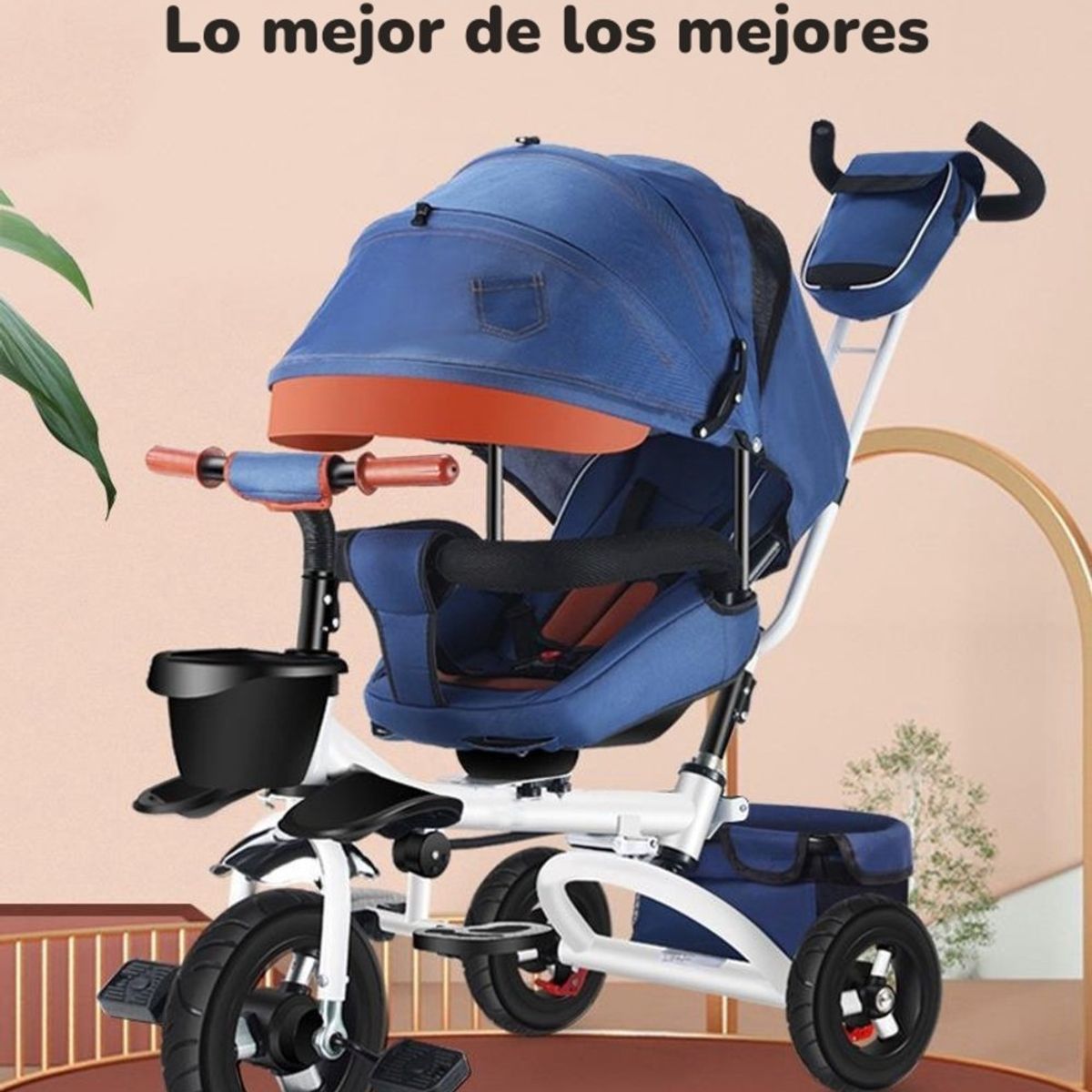 LUBABYCAS - Triciclo Reversible Y Plegable Con Accesorios Azul Lubabycas