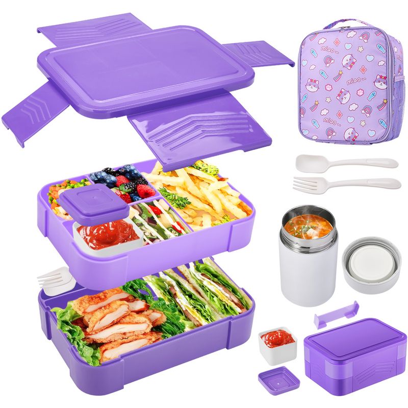 LUKOVEE - Bolso Lonchera Térmica Y Fiambrera Set Para Niños Adultos 2L