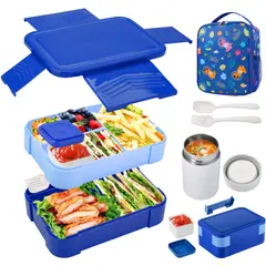 LUKOVEE - Bolso Lonchera Térmica Y Fiambrera Set Para Niños Adultos 2L