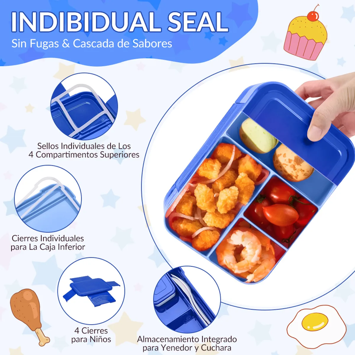 LUKOVEE - Bolso Lonchera Térmica Y Fiambrera Set Para Niños Adultos 2L