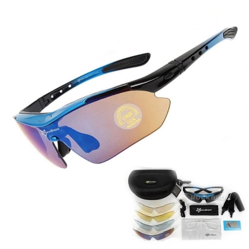ROCKBROS - Lentes Rockbros Polarizados 5 Micas Azul