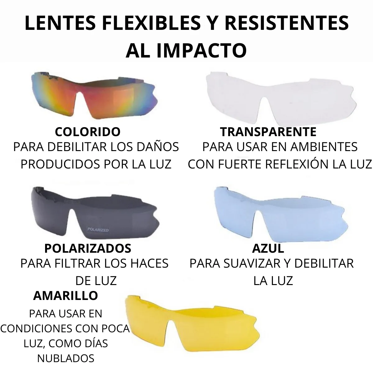 ROCKBROS - Lentes Rockbros Polarizados 5 Micas Blanco