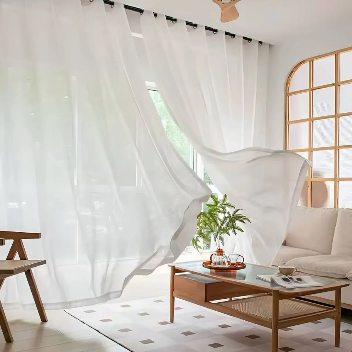 GENERICO - Pack de Visillo transparente con textura 140x230cm