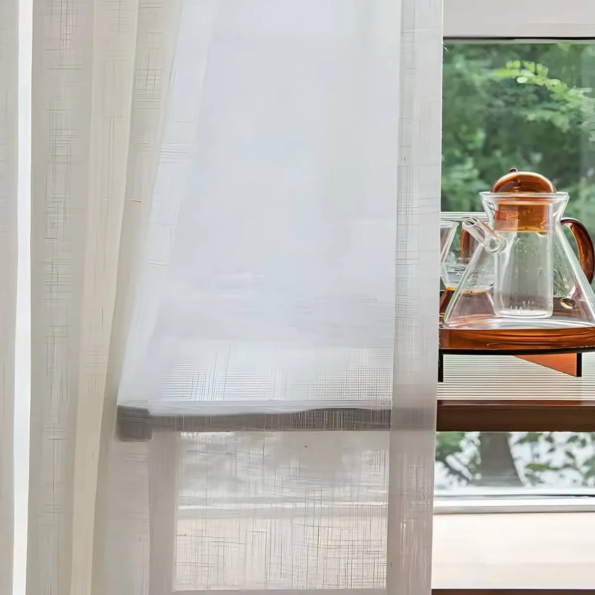 GENERICO - Pack de Visillo transparente con textura 140x230cm