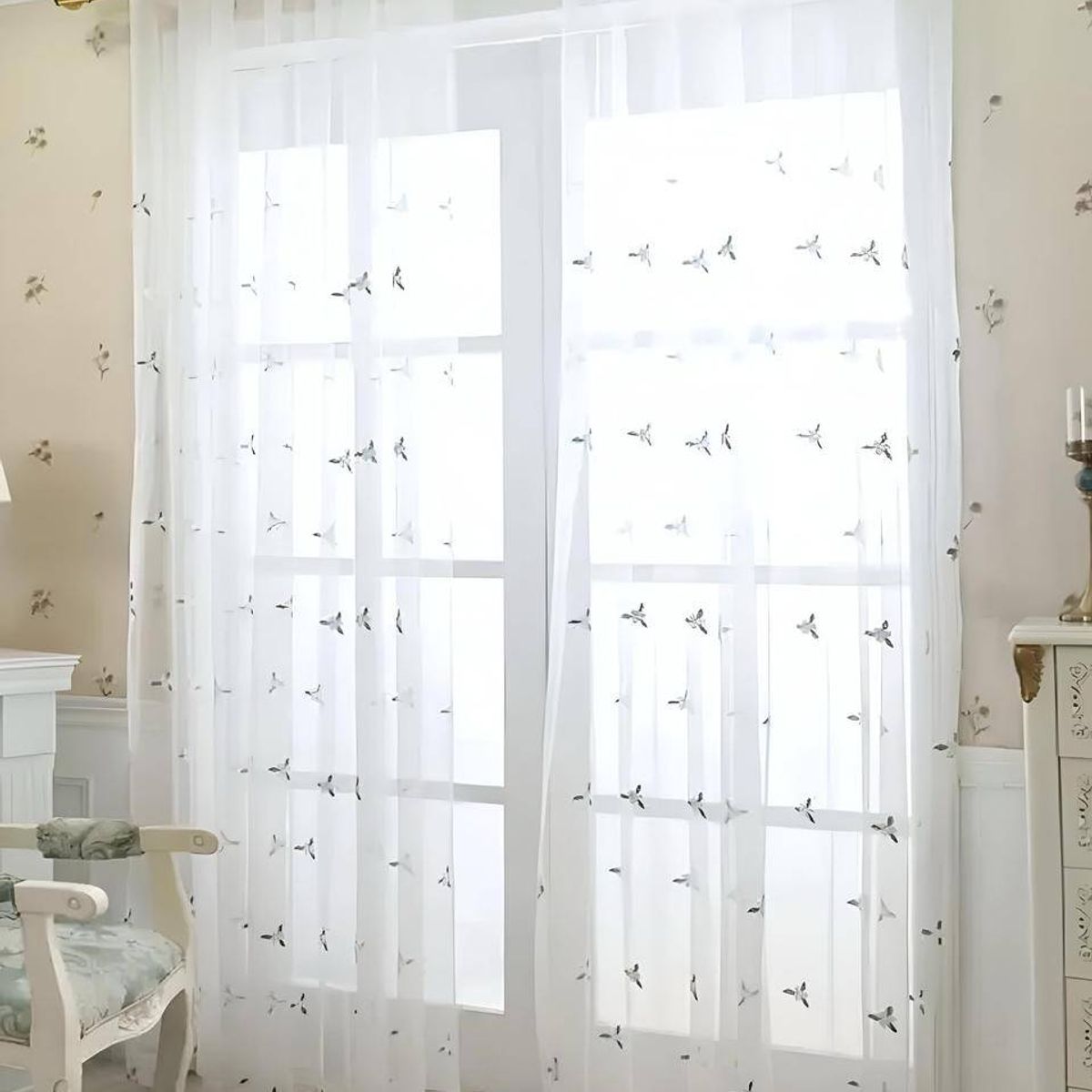 GENERICO - Pack de Visillo transparente con textura 140x230cm