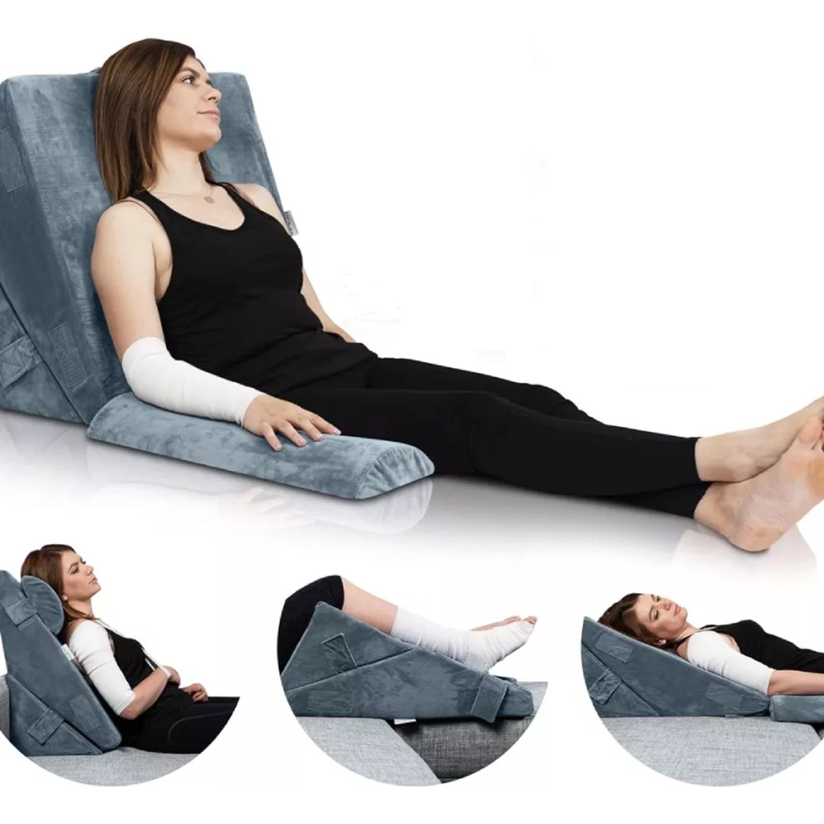 VETECASA - Almohada Cojín Espuma Viscoelástica Lumbar Set 3 Piezas