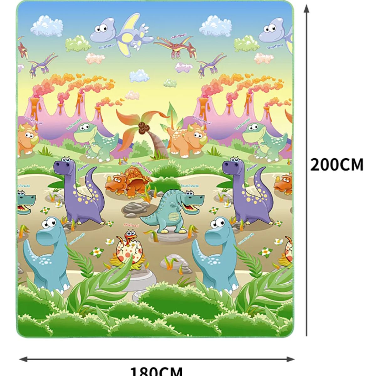 SUPERCENTER - Alfombra Antigolpes Bebes 180x200 Diseño 2 Lados Dinosaurio