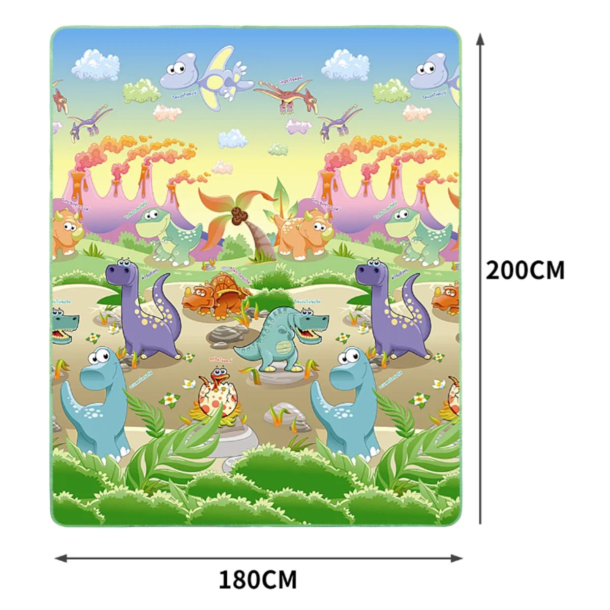 SUPERCENTER - Alfombra Antigolpes Bebes 180x200 Diseño 2 Lados Dinosaurio