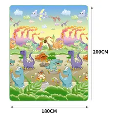 SUPERCENTER - Alfombra Antigolpes Bebes 180x200 Diseño 2 Lados Dinosaurio
