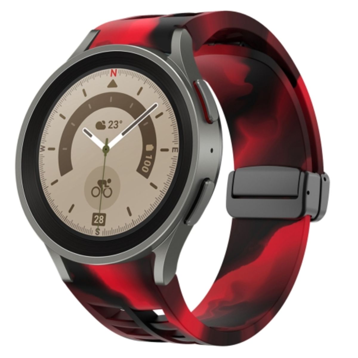 SAMSUNG - Samsung Galaxy Watch5 Pro 45mm - Negro Correa Roja - Reacondicionado