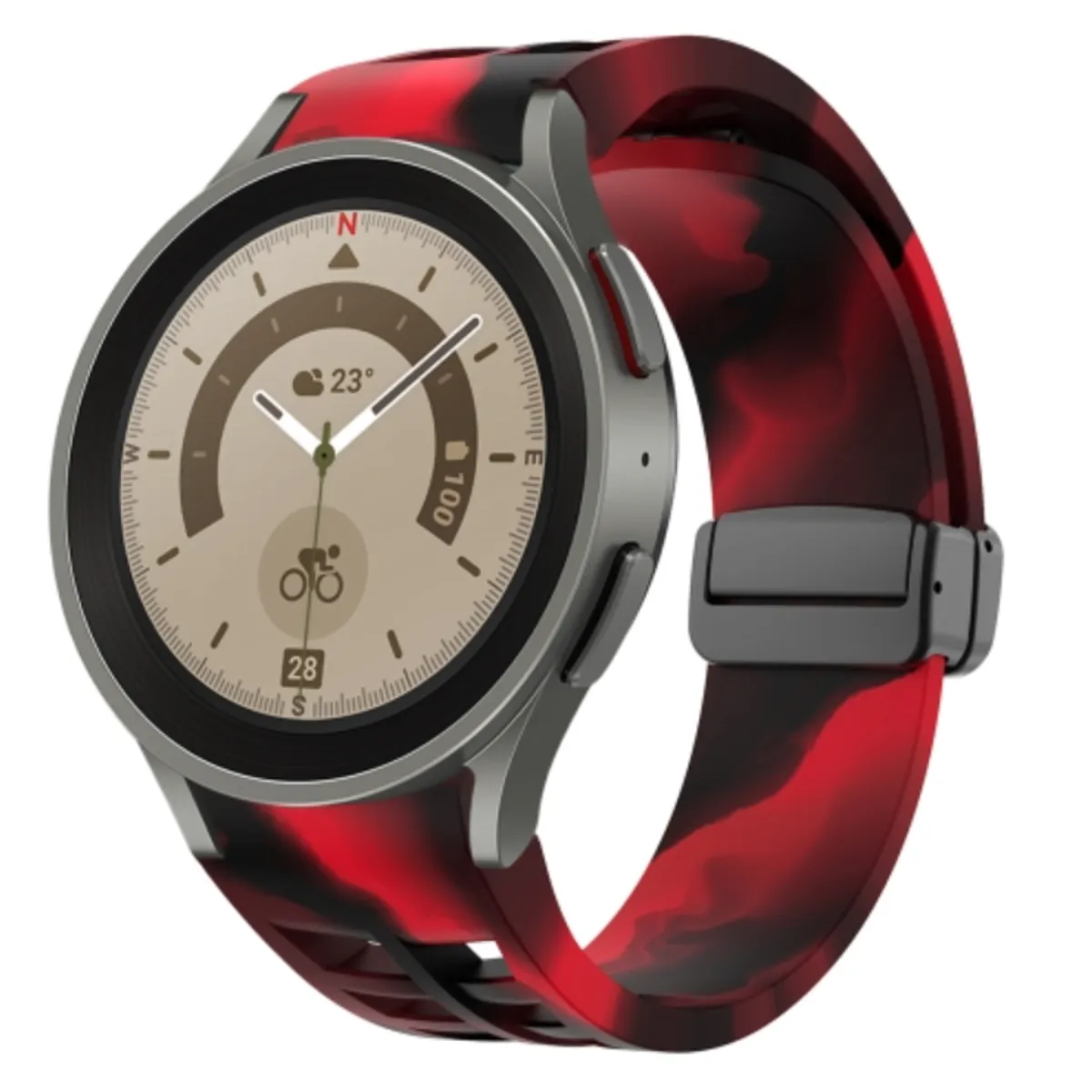SAMSUNG - Samsung Galaxy Watch5 Pro 45mm - Negro Correa Roja - Reacondicionado