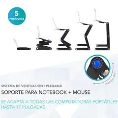 MOVI - MESA PORTÁTIL PARA NOTEBOOK AJUSTABLE Y CON VENTILADOR