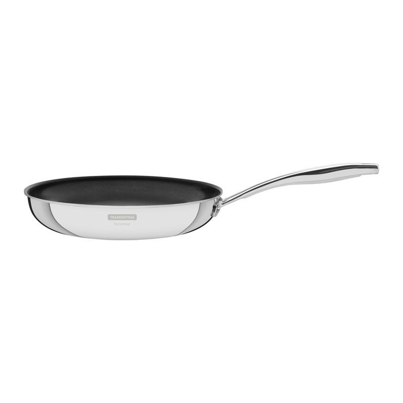 TRAMONTINA - Sartén Tramontina Grano de acero inoxidable con cuerpo triple revestimiento interno de antiadherente con mango 26 cm 2,2 L