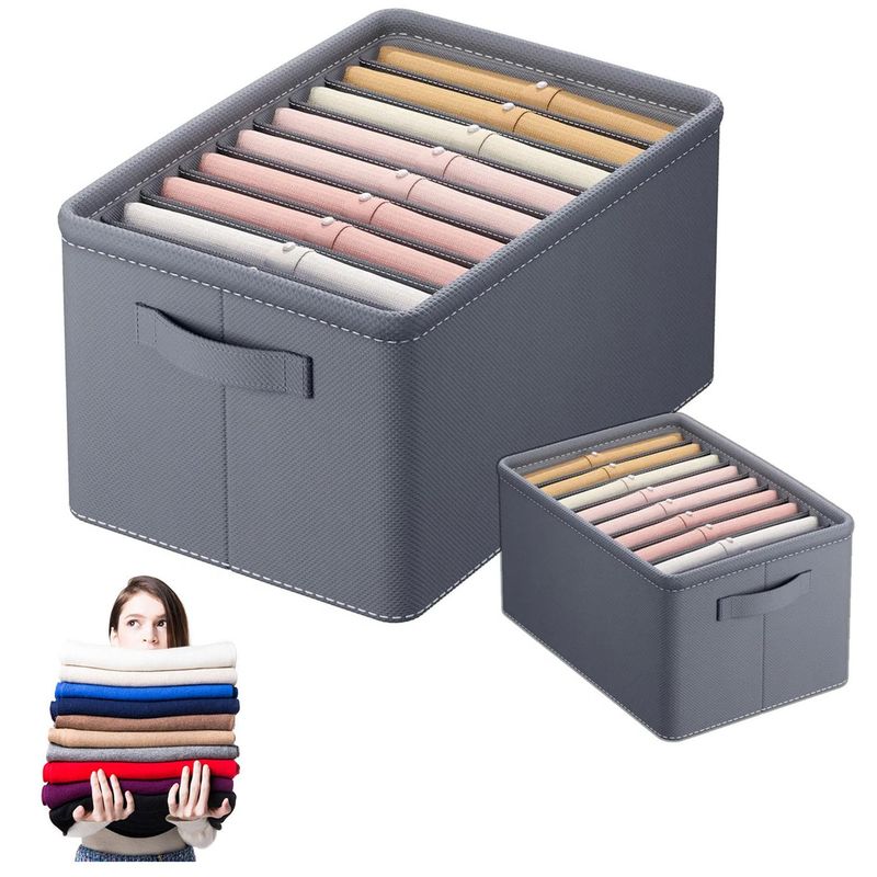 KUANGYE - 2 Pcs Cajas De Almacenamiento Para Vaqueros Suéter Grueso