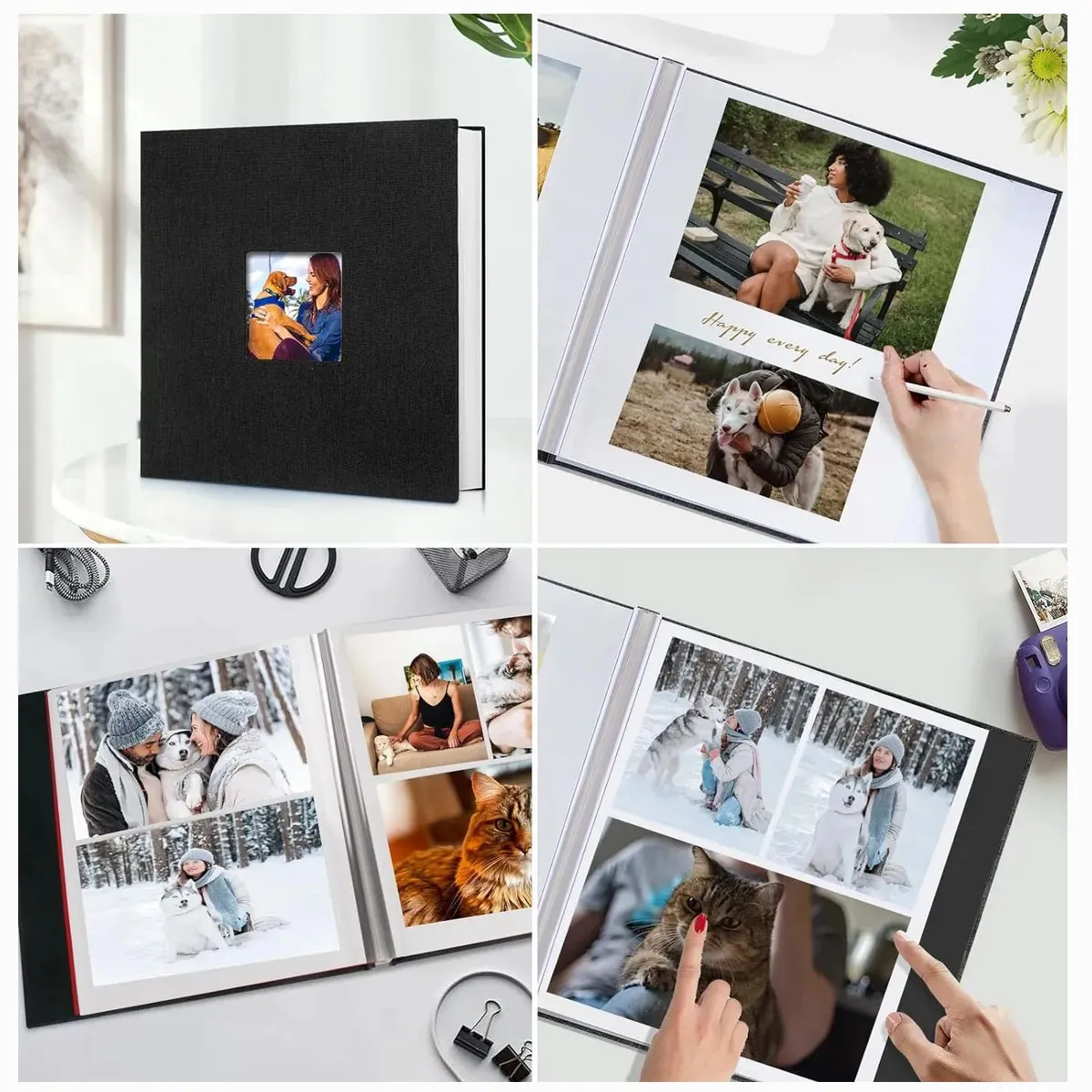 KUANGYE - Álbum De Fotos Grande Autoadhesivo Diy 40 Páginas En Blanco