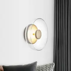 MMDH - Aplique de Pared LED Moderno Metal Cristal Redondo