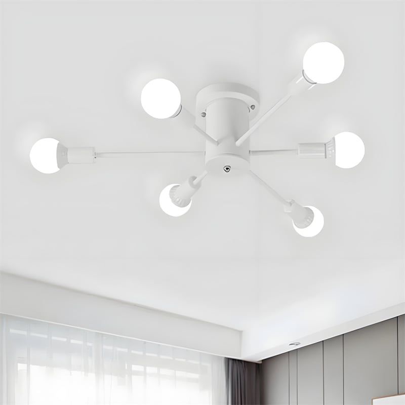 MMDH - Lámpara de techo LED para salón blanca moderna y sencilla