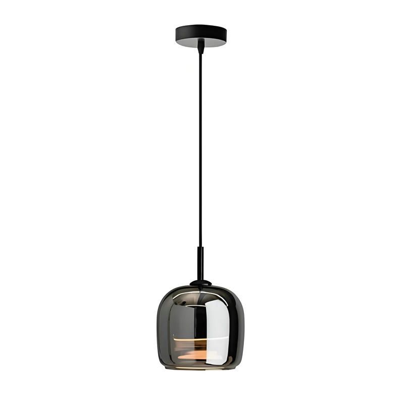 MMDH - Colgante LED escandinavo de cristal gris para comedor